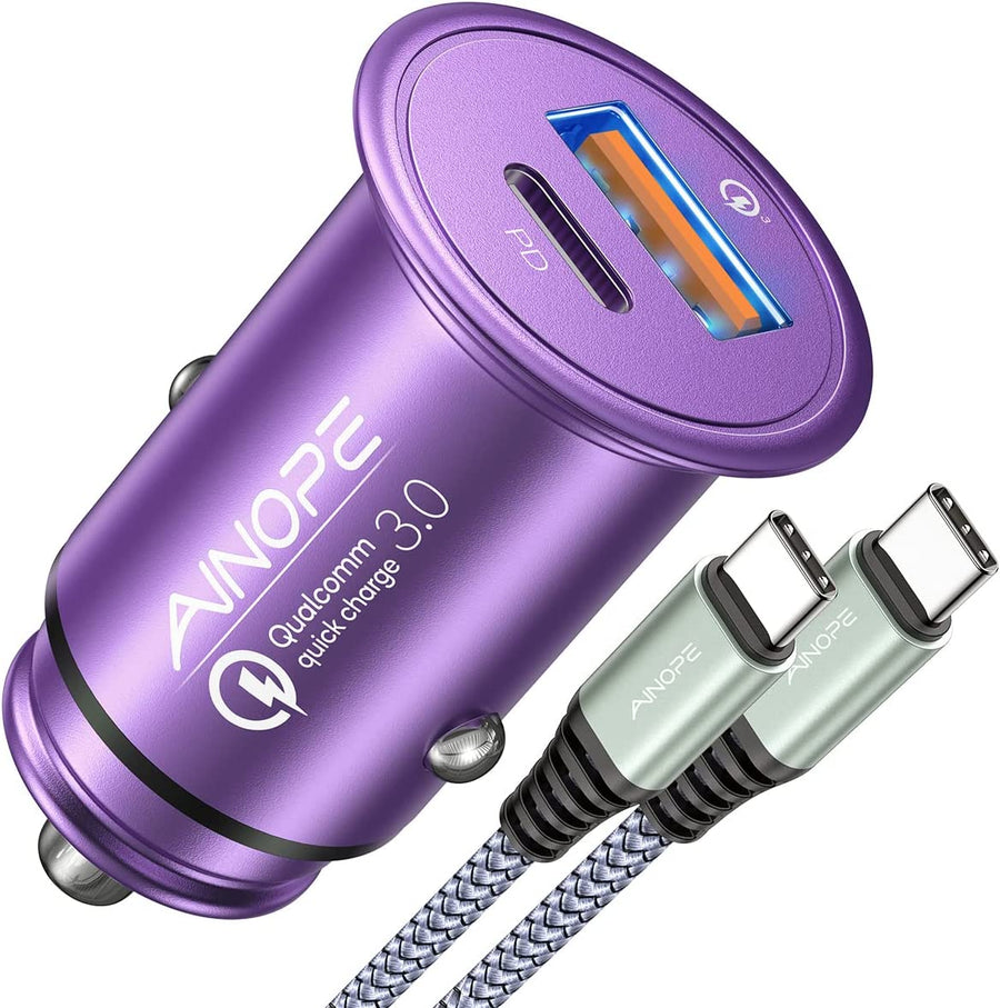 AINOPE 90W USB C Car Charger 6-Port Super Fast PD 30W & QC3.0 with