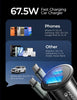 AINOPE 67.5W Car Charger USB C Fast Charge,Fast USBC Car Charger for iPhone