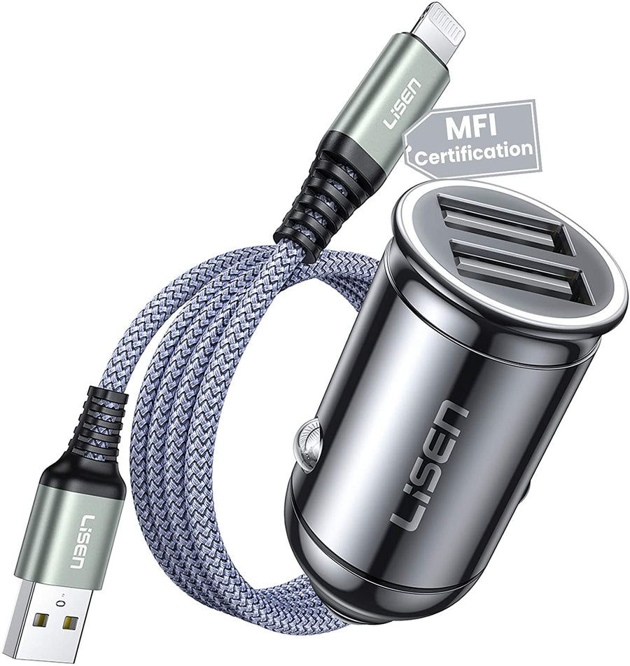 Mini Car Charger (Lightning Cable attached)
