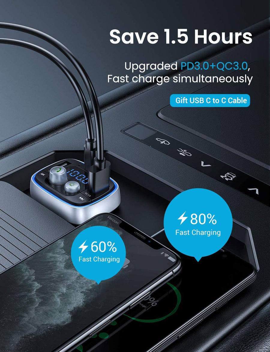 محول للسيارة AINOPE Bluetooth Aux Adapter for Car, Upgraded 6.0 Blue T –  Orisdi