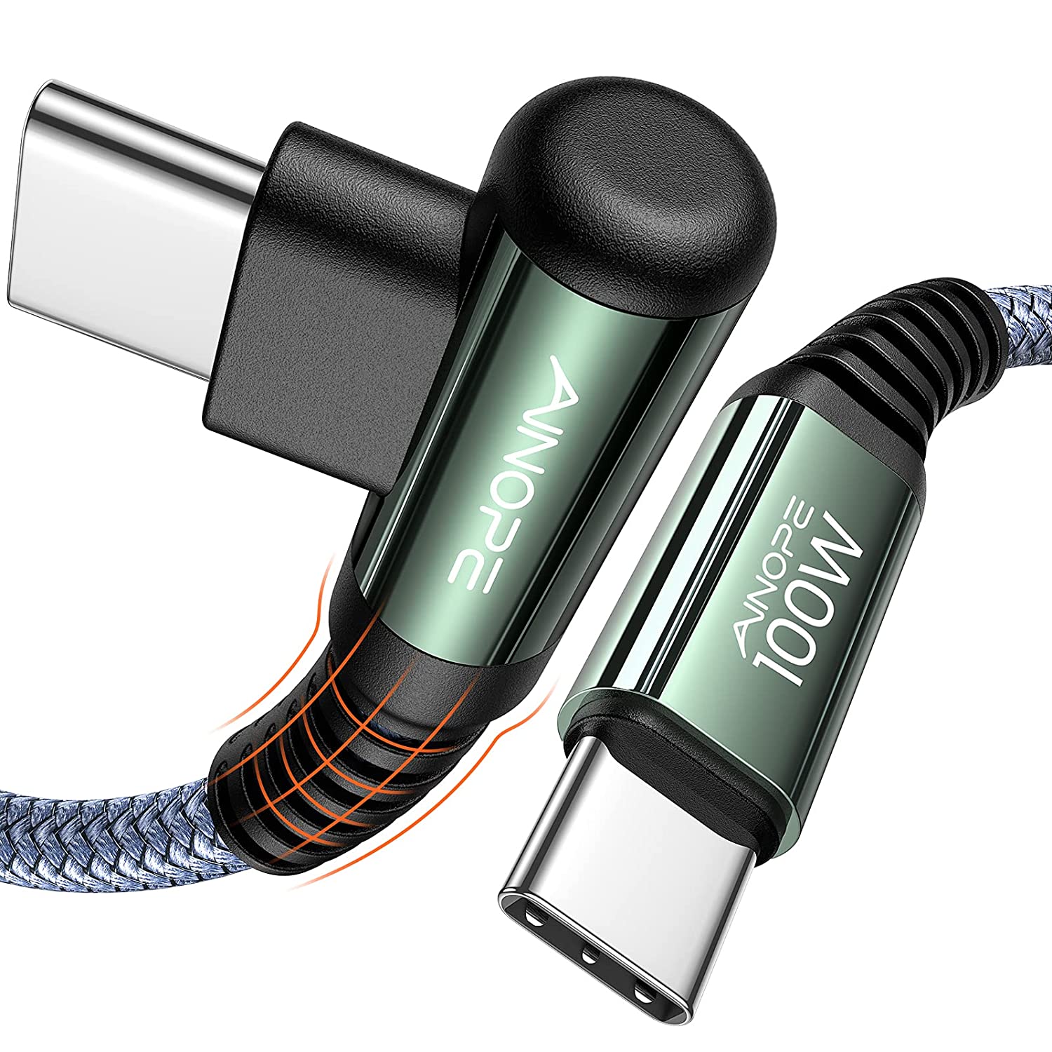 AINOPE Cavo USB-C A USB-C 60W 2 Metri | Confezione Da 2 Pezzi | Ricarica Veloce | Colore Rosso | Cavo Durevole